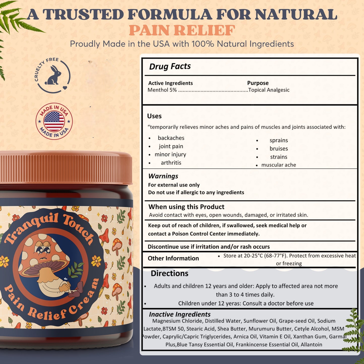 Tranquil touch Pain Relief Cream